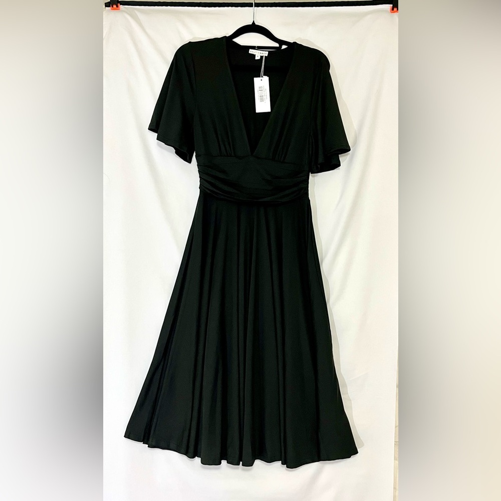 Baltic Born Black Midi dress size small, new with tags
